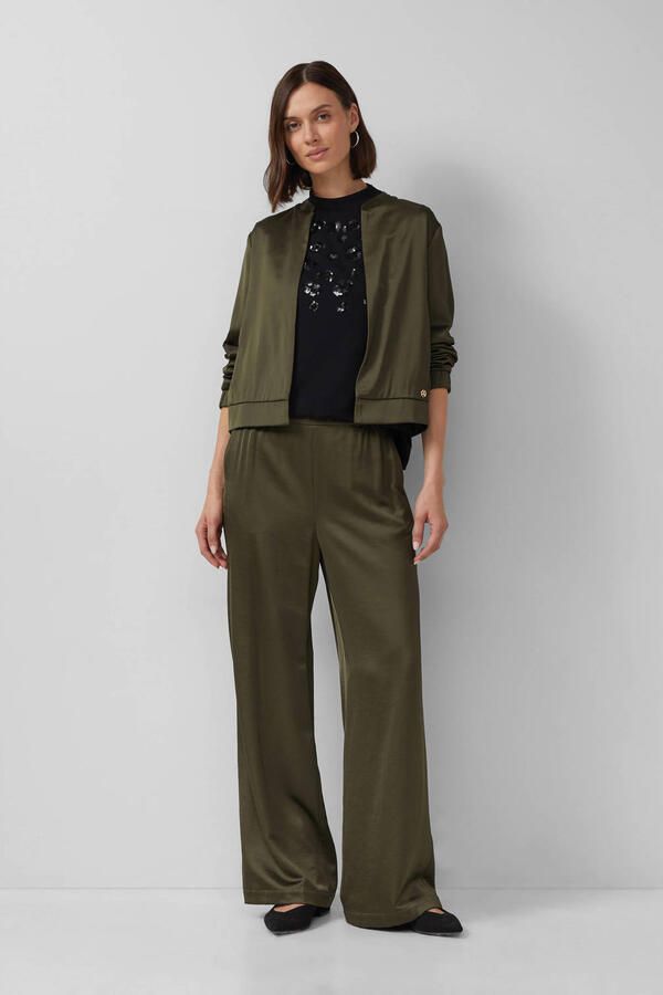 S.Oliver BLACK LABEL Shirt met 3 4 mouwen met pailletten en fijne hoge kraag - Foto 1