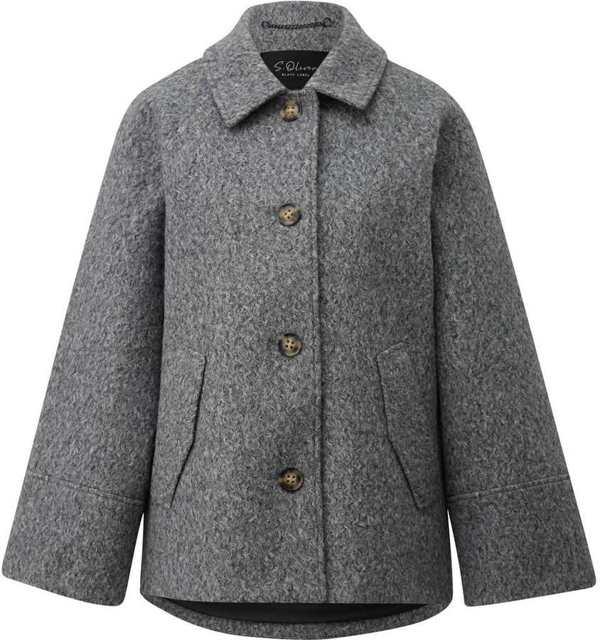 S.Oliver BLACK LABEL gemêleerde winterjas met wol grijs