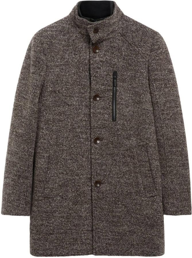 S.Oliver BLACK LABEL gemêleerde wintermantel met split en wol bruin