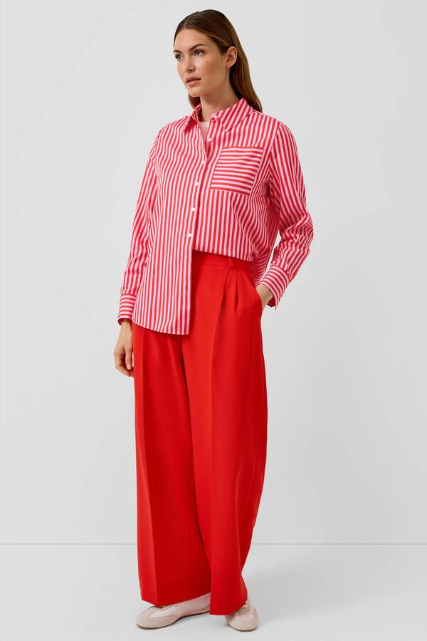 S.Oliver BLACK LABEL Oversized Overhemdblouse van Katoenmix