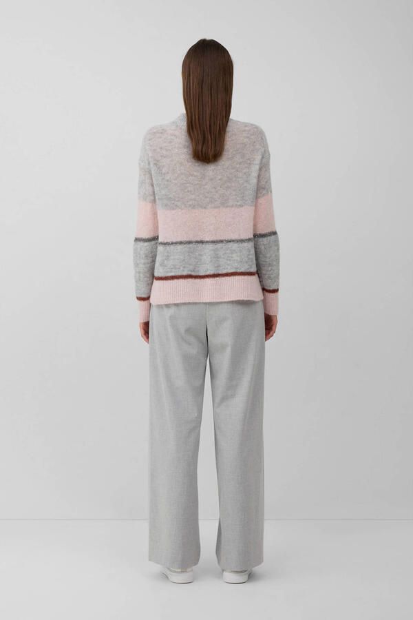 S.Oliver BLACK LABEL gestreepte gebreide trui met wol grijs
