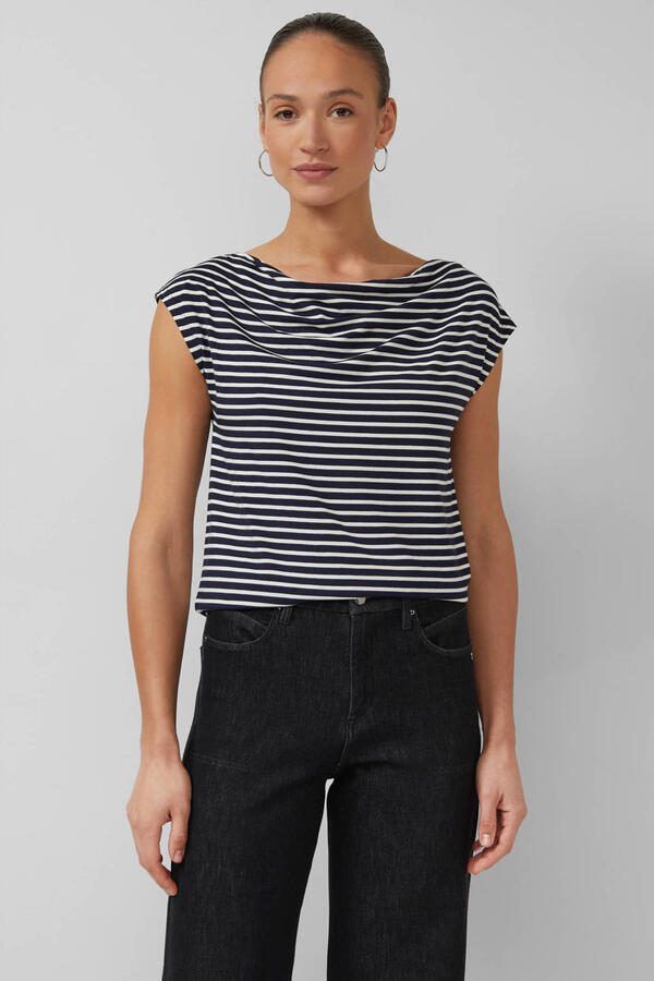 S.Oliver BLACK LABEL gestreepte top marineblauw