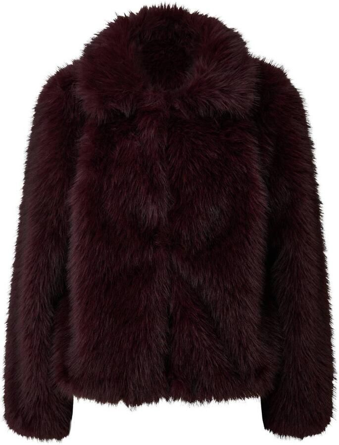 S.Oliver BLACK LABEL imitatiebont faux fur jas bruin