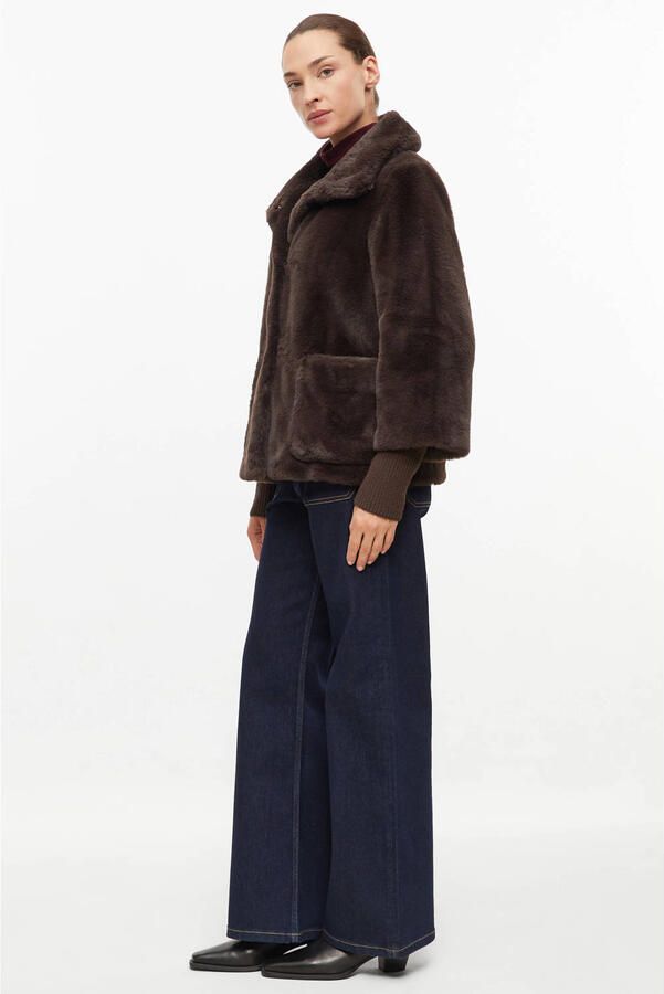 S.Oliver BLACK LABEL Regular fit imitatiebontjack met opstaande kraag - Foto 2