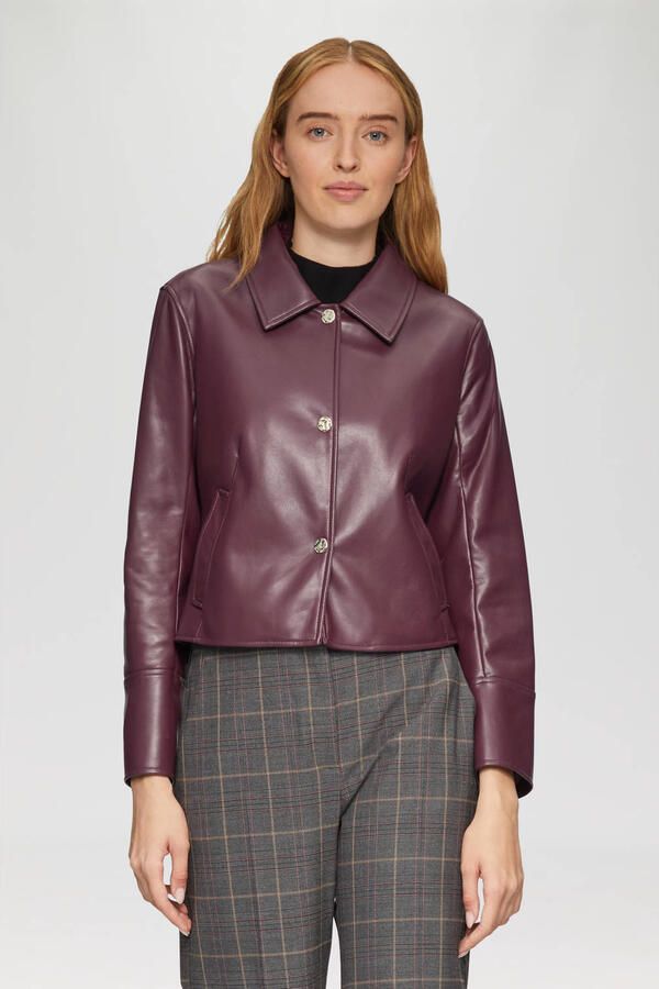 S.Oliver BLACK LABEL Getailleerd jack in leerlook met twill voering - Foto 2