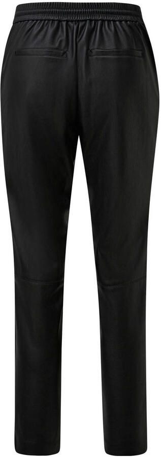 S.Oliver BLACK LABEL Straight leg broek in leerlook met vaste persplooien - Foto 1