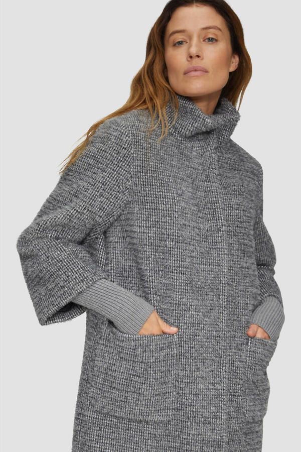 S.Oliver BLACK LABEL Relaxed fit lange jas met gebreide boordjes aan de mouwen - Foto 2