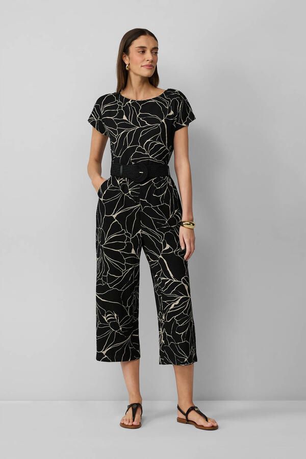 S.Oliver BLACK LABEL Regular fit jumpsuit in culottelengte met gevlochten riem - Foto 2