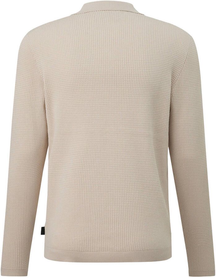 S.Oliver BLACK LABEL katoenen regular fit gebreide trui beige