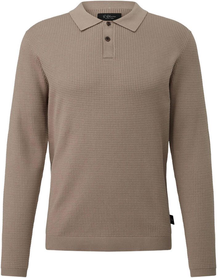 S.Oliver BLACK LABEL katoenen regular fit gebreide trui bruin