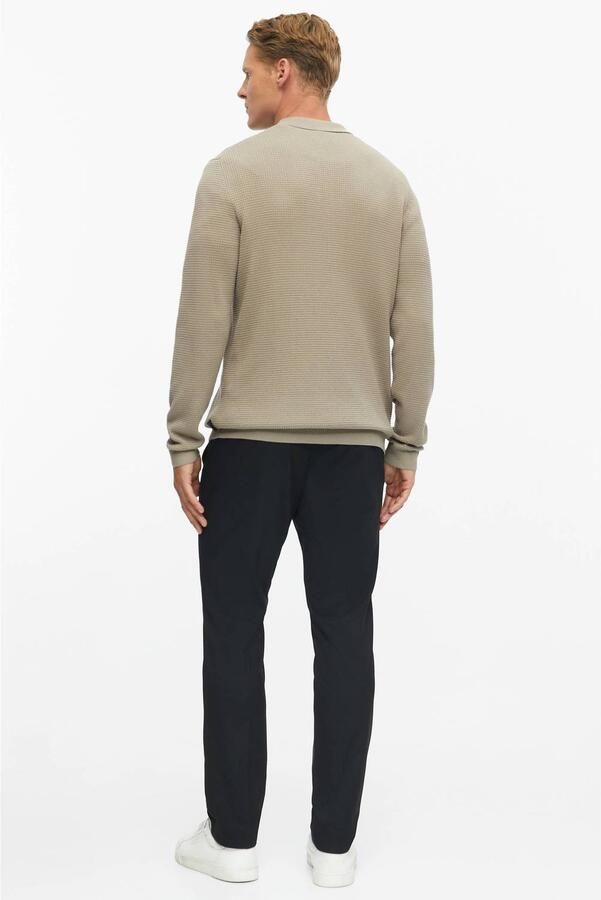 S.Oliver BLACK LABEL katoenen regular fit gebreide trui bruin - Foto 2