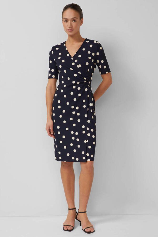 S.Oliver BLACK LABEL Getailleerde midi-jurk in wikkellook