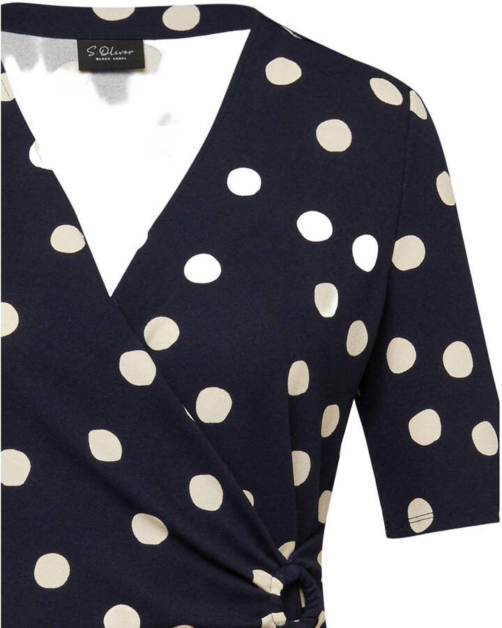 S.Oliver BLACK LABEL Getailleerde midi-jurk in wikkellook - Foto 2