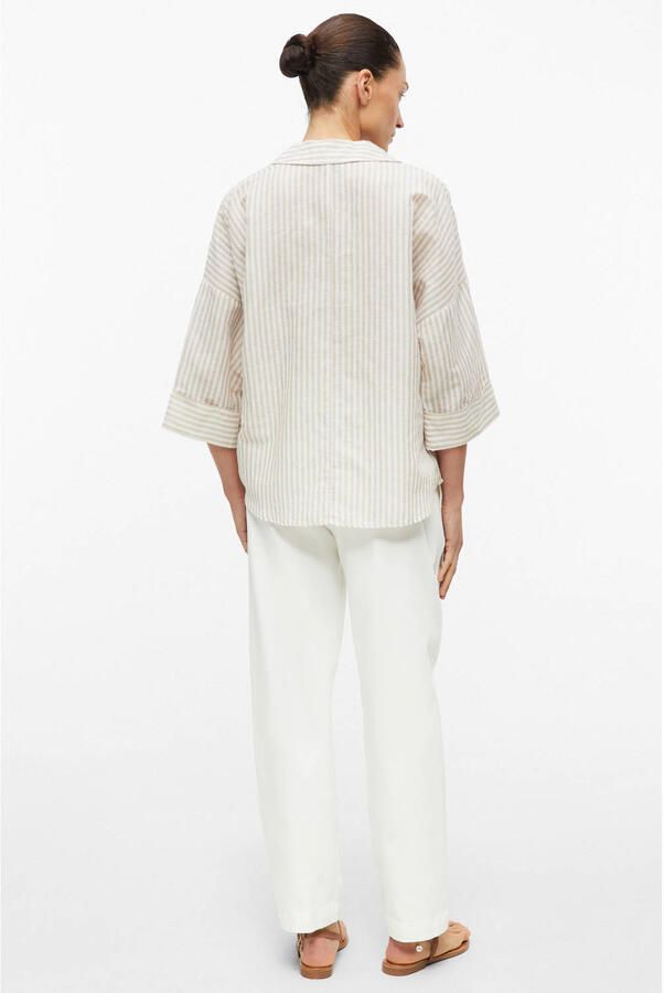 S.Oliver BLACK LABEL regular fit blouse met lange mouwen van mix van katoen en linnen - Foto 2