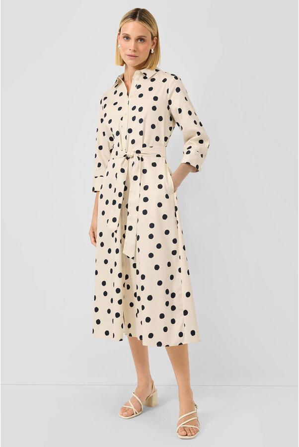 S.Oliver BLACK LABEL midi blousejurk met ceintuur en stip ecru - Foto 2
