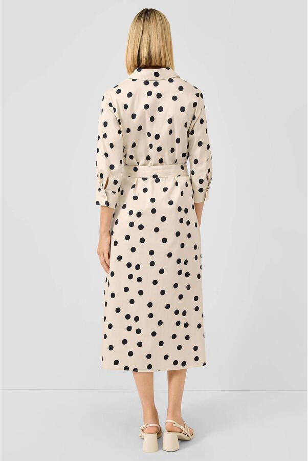 S.Oliver BLACK LABEL midi blousejurk met ceintuur en stip ecru - Foto 3