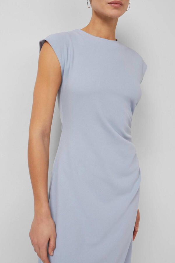 S.Oliver BLACK LABEL midi jurk lichtblauw