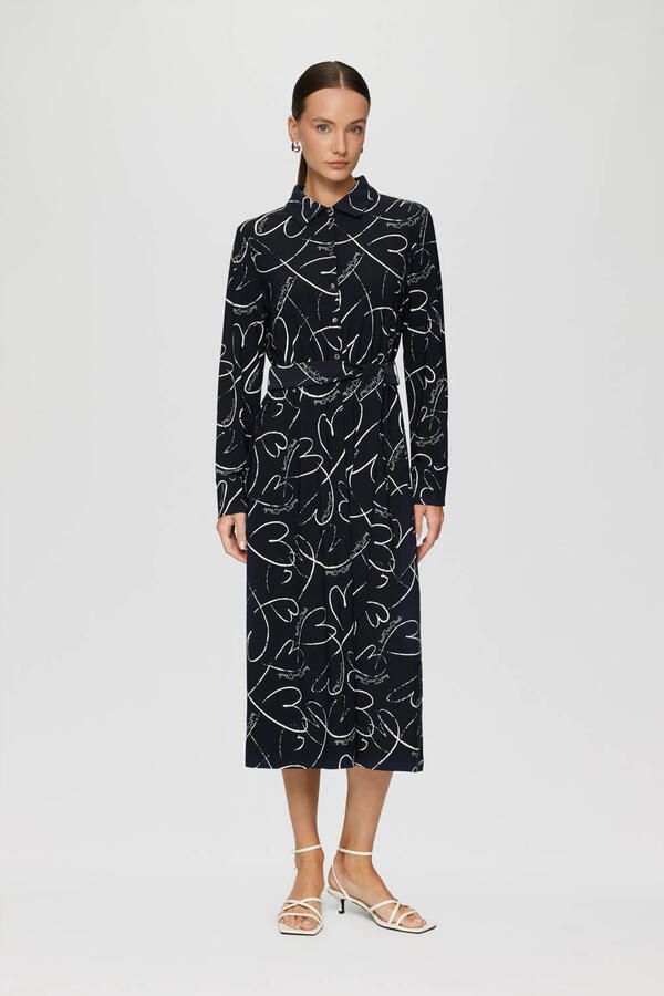 S.Oliver BLACK LABEL A-lijn overhemdjurk met strikceintuur - Foto 3