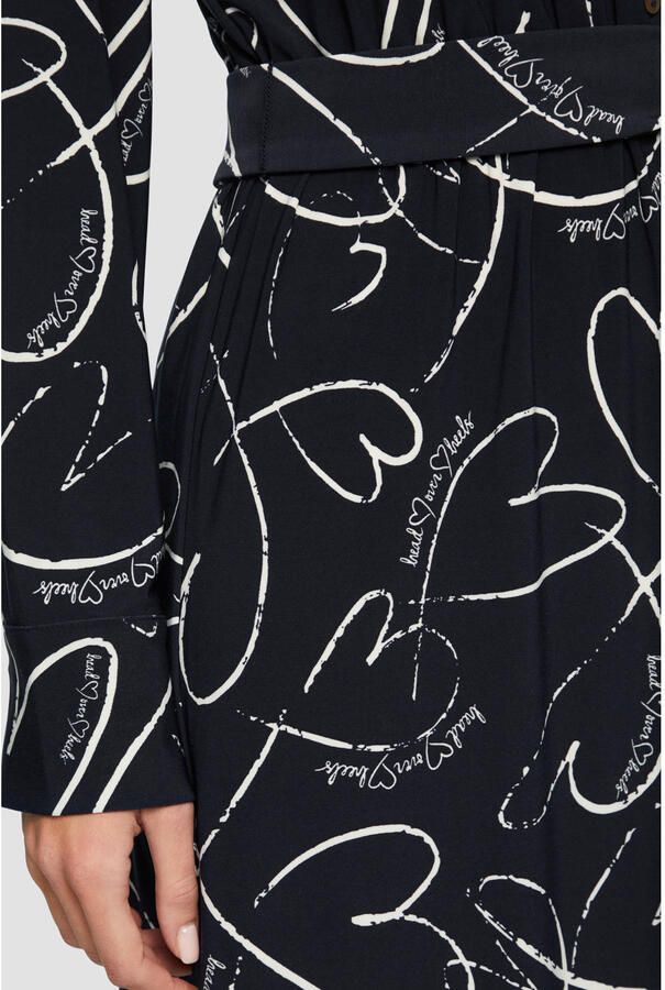 S.Oliver BLACK LABEL A-lijn overhemdjurk met strikceintuur