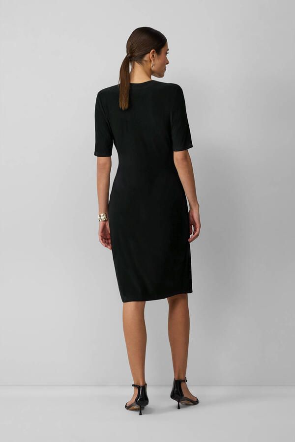 S.Oliver BLACK LABEL Getailleerde knielange jurk in wikkellook - Foto 2