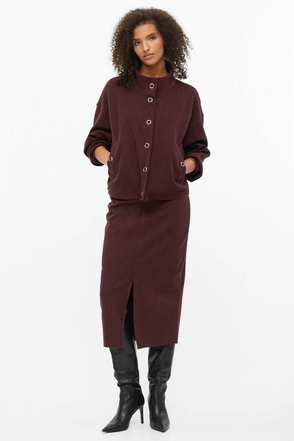 S.Oliver BLACK LABEL midi kokerrok met split paars
