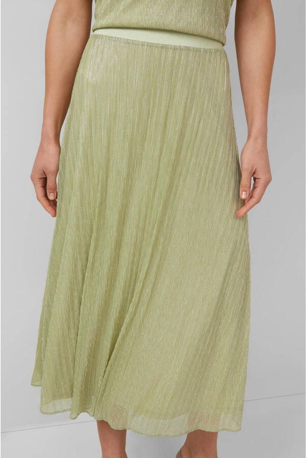 S.Oliver BLACK LABEL midi rok met glitter lichtgroen