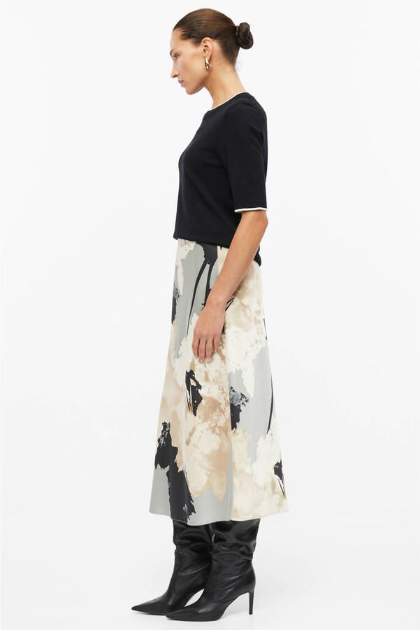 S.Oliver BLACK LABEL Uitlopende midi-rok van viscosemix - Foto 2