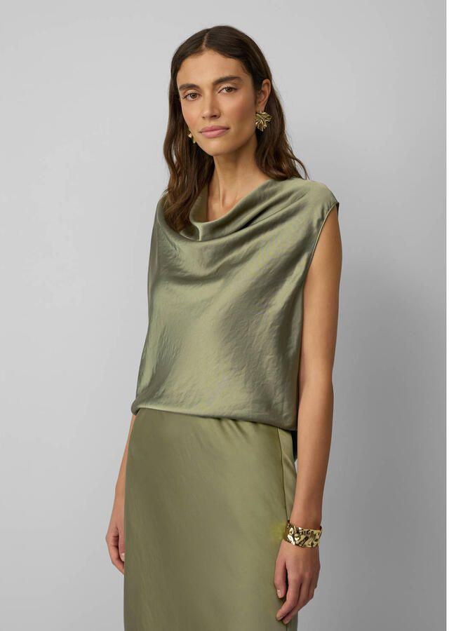 S.Oliver BLACK LABEL Loose fit satijnen blouse van viscosemix - Foto 2