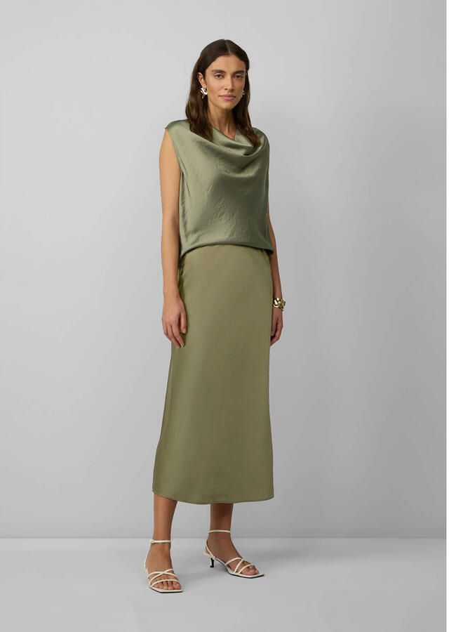 S.Oliver BLACK LABEL Loose fit satijnen blouse van viscosemix