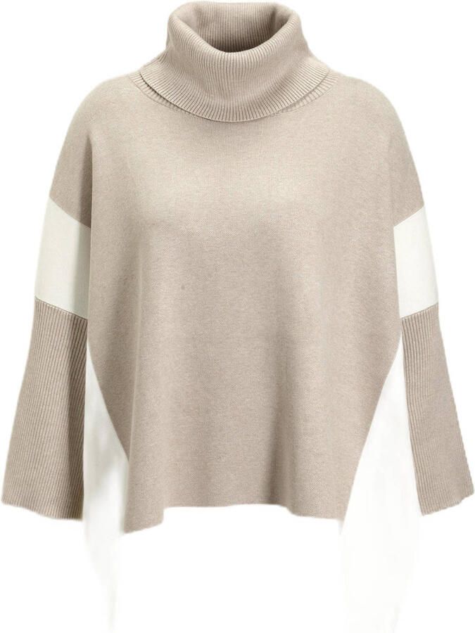 S.Oliver BLACK LABEL Oversized pullover in ponchostijl van viscosemix met colour-blocking - Foto 2