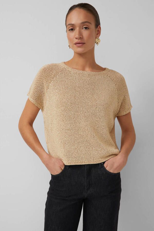 S.Oliver BLACK LABEL relaxed fit gebreide pullover met korte mouw