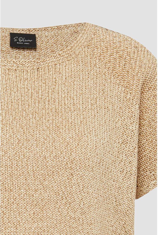 S.Oliver BLACK LABEL relaxed fit gebreide pullover met korte mouw - Foto 2