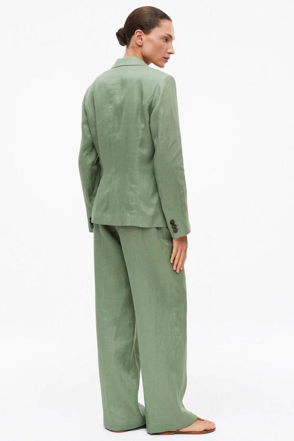 S.Oliver BLACK LABEL regular blazer met linnen lichtgroen - Foto 2