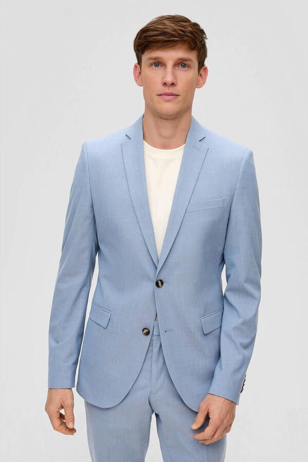 S.Oliver BLACK LABEL Slim fit 2-knoopscolbert met viscosegehalte