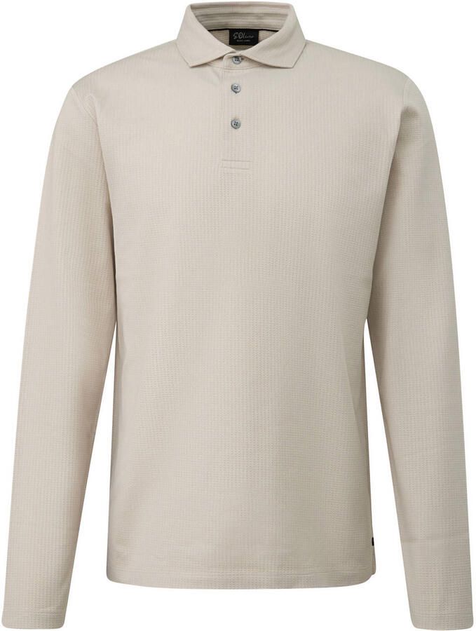 S.Oliver BLACK LABEL regular fit jacquard polo ecru