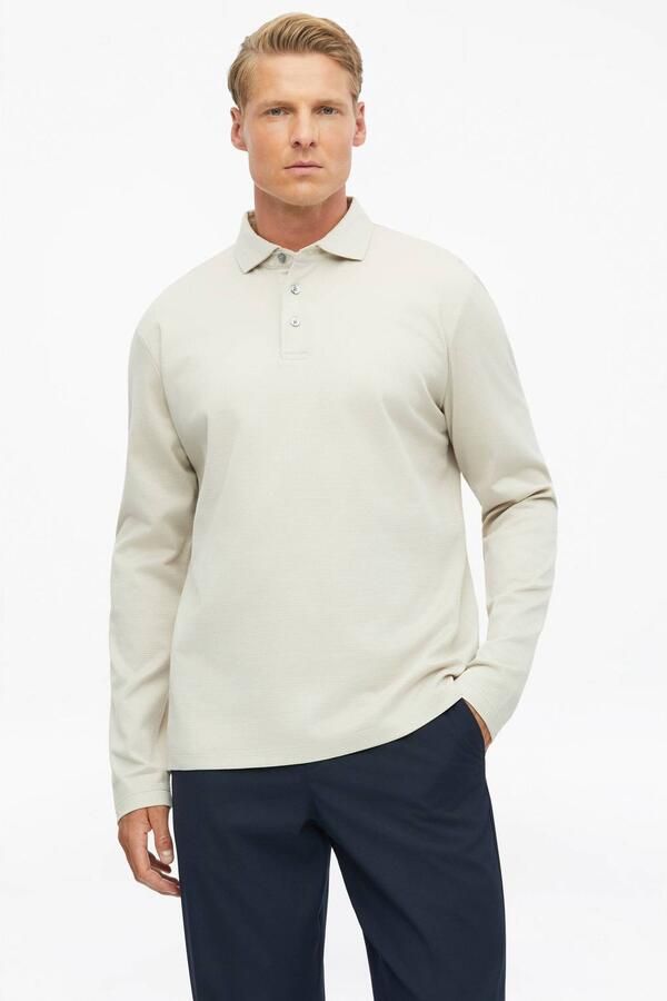 S.Oliver BLACK LABEL regular fit jacquard polo ecru