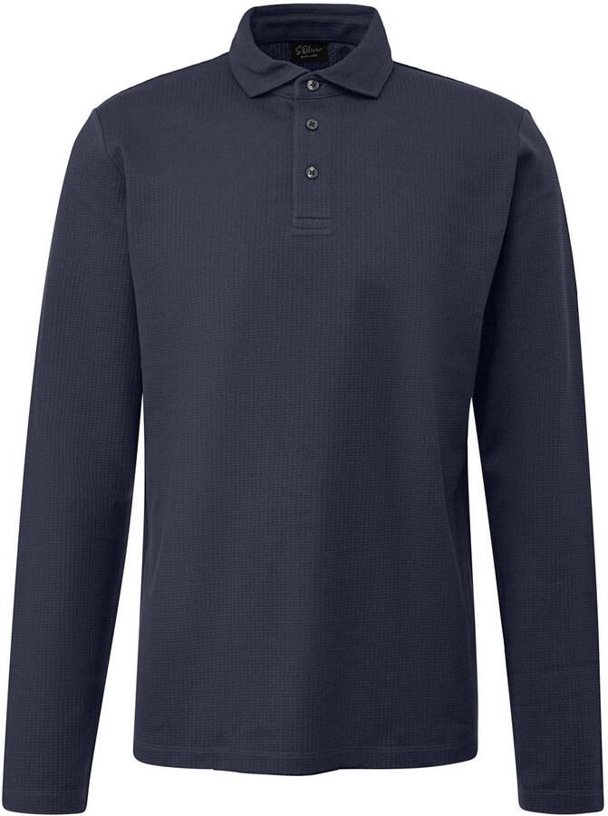 S.Oliver BLACK LABEL regular fit jacquard polo marine
