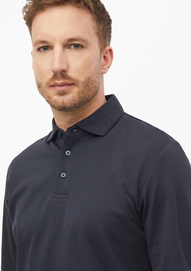S.Oliver BLACK LABEL regular fit jacquard polo marine - Foto 2
