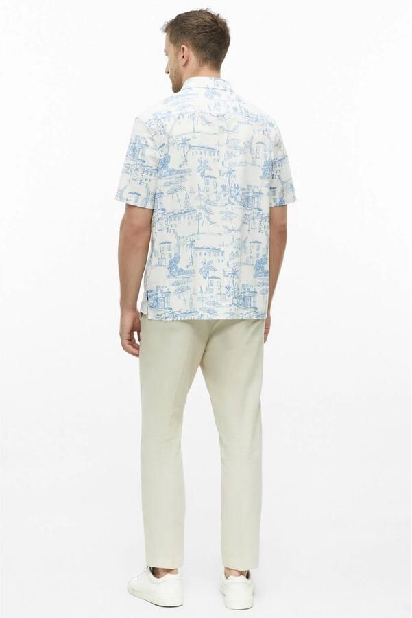 S.Oliver BLACK LABEL regular fit overhemd met kentkraag en print wit - Foto 2