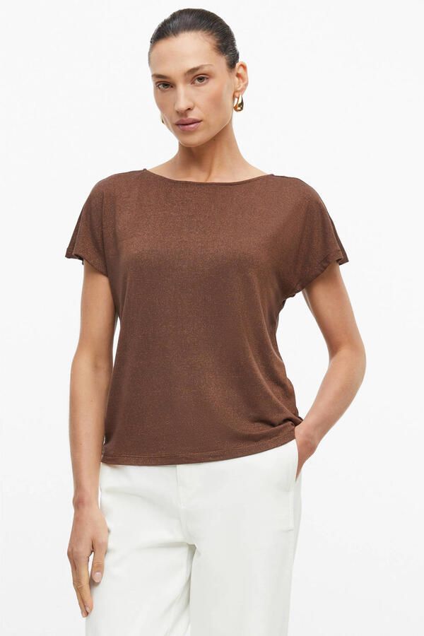 S.Oliver BLACK LABEL regular fit top met open rug bruin