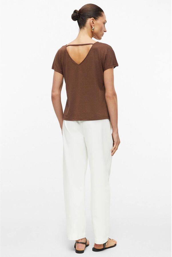 S.Oliver BLACK LABEL regular fit top met open rug bruin - Foto 2