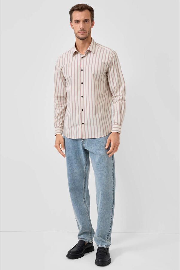 S.Oliver BLACK LABEL regular gestreepte casual overhemd beige - Foto 2