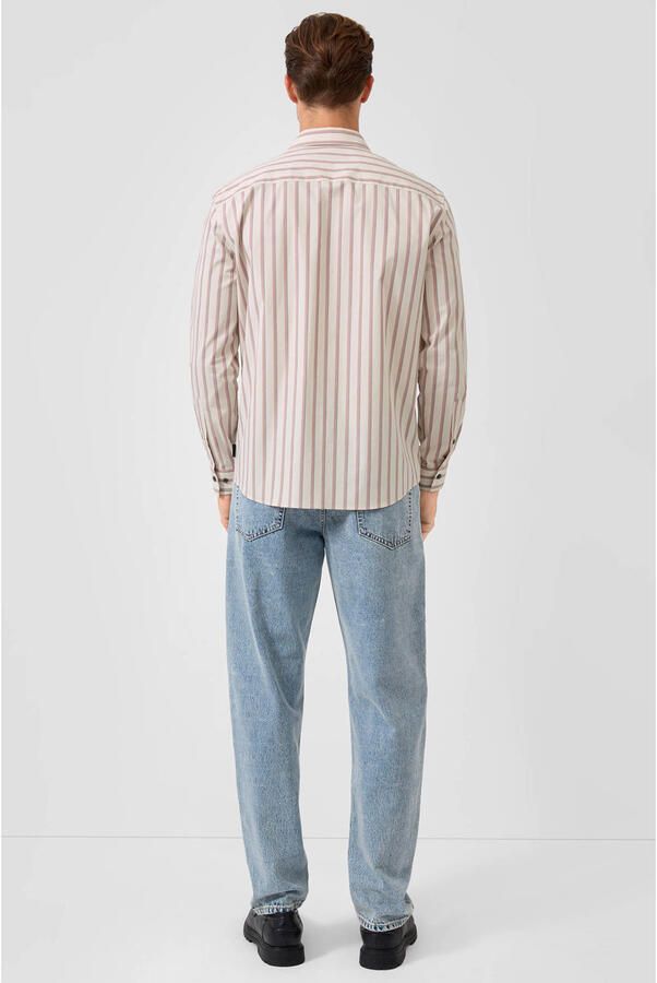 S.Oliver BLACK LABEL regular gestreepte casual overhemd beige - Foto 3