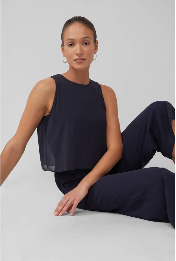 S.Oliver BLACK LABEL Regular fit jumpsuit met dubbellaags chiffon