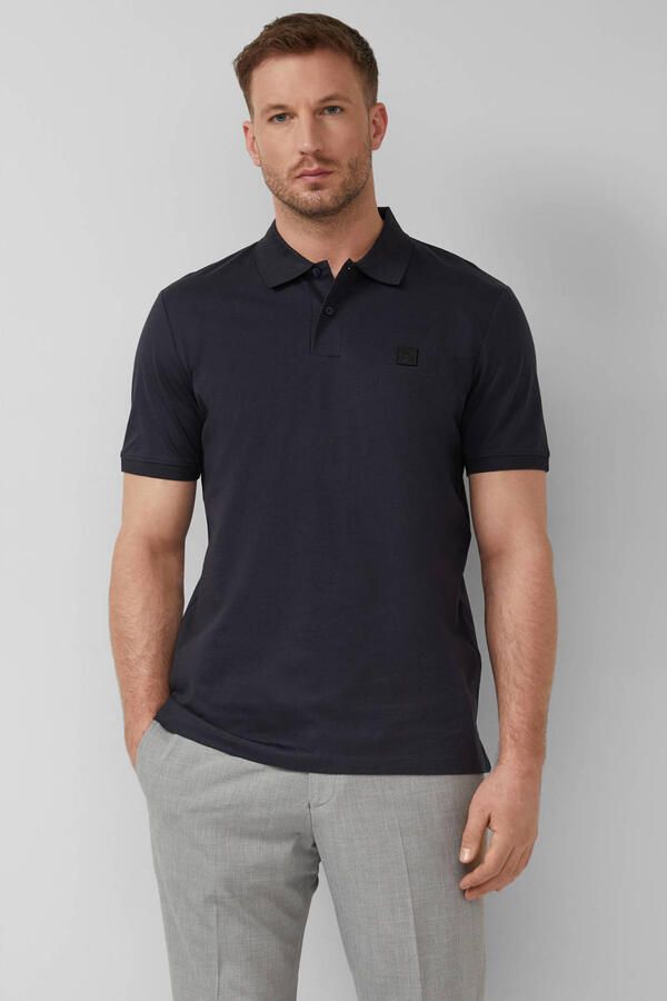 S.Oliver BLACK LABEL regular polo donkerblauw