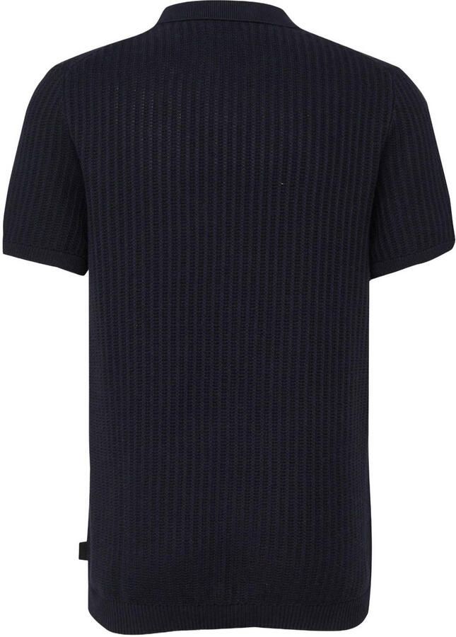 S.Oliver BLACK LABEL regular polo gebreid donkerblauw - Foto 2