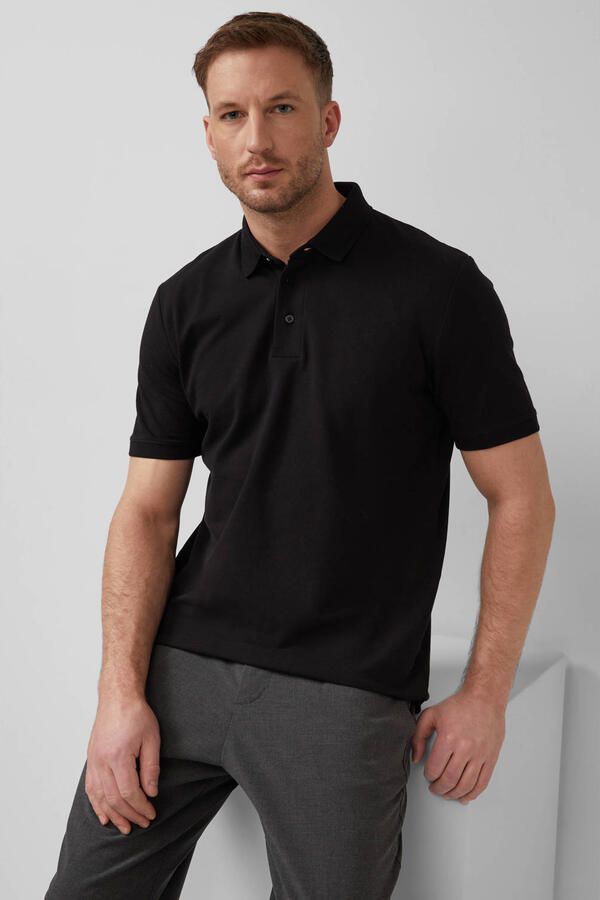 S.Oliver BLACK LABEL regular polo zwart - Foto 3