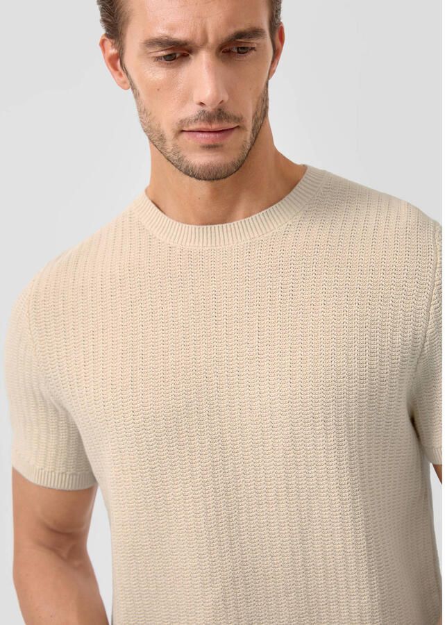 S.Oliver BLACK LABEL regular T-shirt gebreid beige - Foto 2