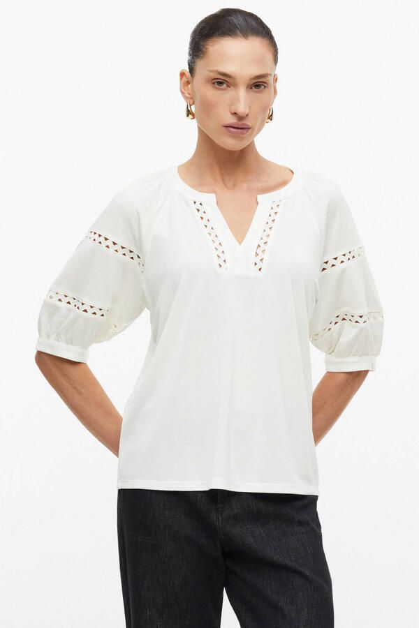 S.Oliver BLACK LABEL relaxed fit top met tuniekhals wit