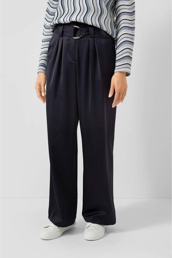 S.Oliver BLACK LABEL Relaxed fit bandplooibroek van viscosemix - Foto 1